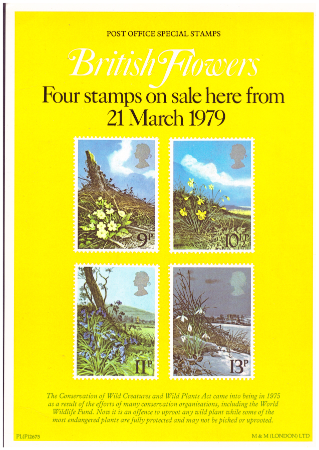 (image for) 1979 British Flowers Post Office A4 poster. PL(P) 2675. - Click Image to Close